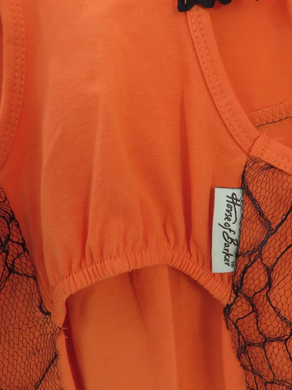 (#144) House of Barker Orange/Black DOG Apparel DRESS